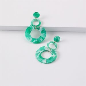 Vintage Print Geometric Circle Earnings