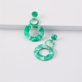 Vintage Print Geometric Circle Earnings