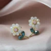 Charming Floral Crystal Stone Earrings