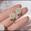 Charming Floral Crystal Stone Earrings