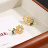 Charming Floral Crystal Stone Earrings