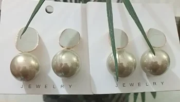 Elegant Dual-Tone Ball Earrings