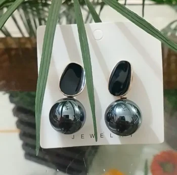 Elegant Dual-Tone Ball Earrings