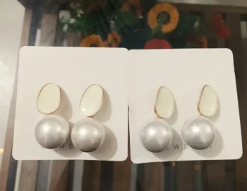 Elegant Dual-Tone Ball Earrings