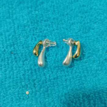 Gold and Silver Water Droplet Earrings