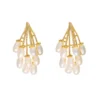 Pin Tassel Baroque Dangle Pearl Stud Earrings