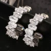 Zircon C-Shape Metal Earrings