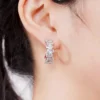 Zircon C-Shape Metal Earrings