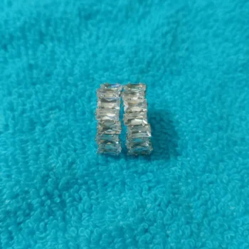 Zircon C-Shape Metal Earrings