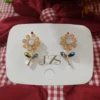 Charming Floral Crystal Stone Earrings