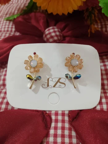 Charming Floral Crystal Stone Earrings