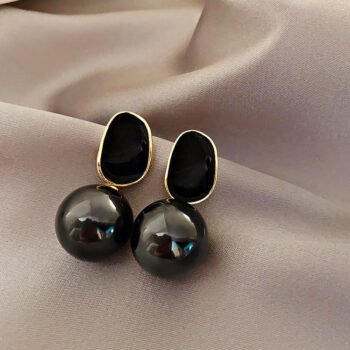 Elegant Dual-Tone Ball Earrings