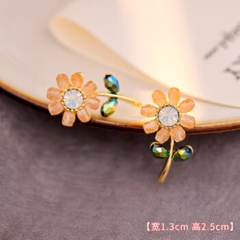 Charming Floral Crystal Stone Earrings