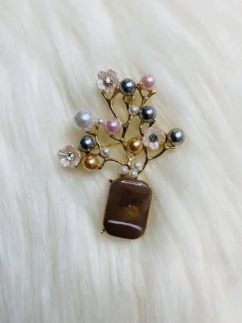 Blossom Pearl Tree Hijab Brooch