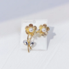 Golden Pearl Blossom Earrings
