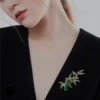 Golden Leaf Bamboo Brooch