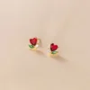Heart Stone Stud Earrings