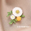 White Flower Hijab Brooch Multi Design
