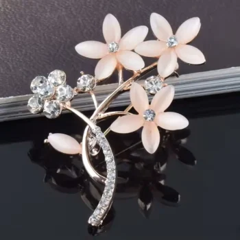 Crystal Flower Brooch