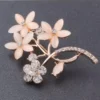 Crystal Flower Brooch