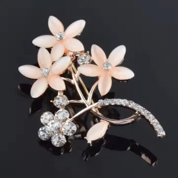 Crystal Flower Brooch