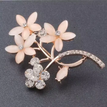 Crystal Flower Brooch
