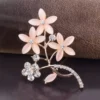 Crystal Flower Brooch