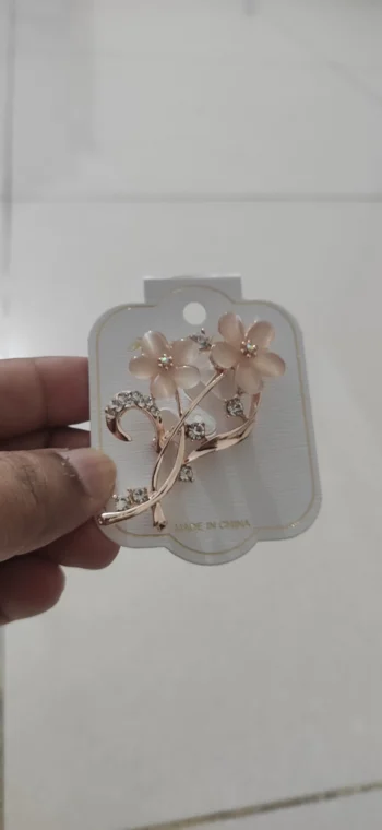 Crystal Flower Brooch