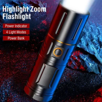 Multi-functional Rechargeable Flashlight with Power Bank
