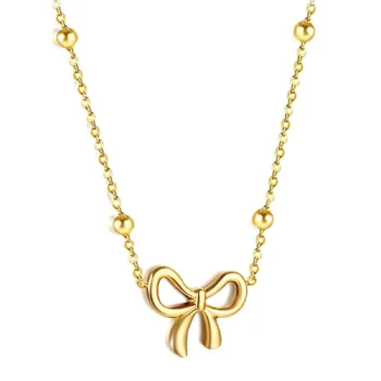 Elegant Bow Pendant Necklace