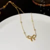 Elegant Bow Pendant Necklace