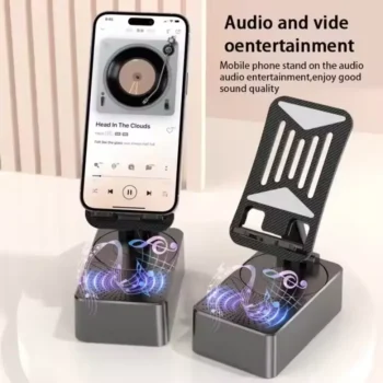 2 in 1 Cell Phone Stand with Wireless Bluetooth Speaker