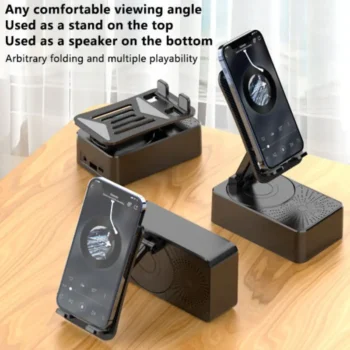 2 in 1 Cell Phone Stand with Wireless Bluetooth Speaker