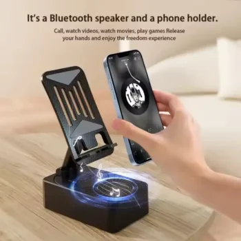 2 in 1 Cell Phone Stand with Wireless Bluetooth Speaker