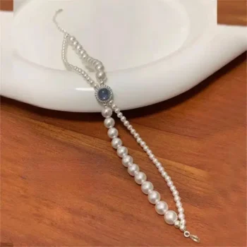 White Pearl With Stone Bracelet