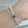 White Pearl With Stone Bracelet