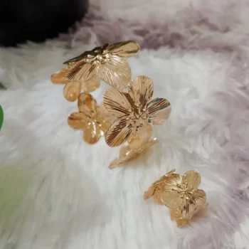 Golden Flower Bracelet and Ring
