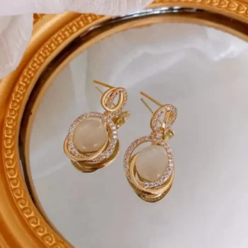 Aurora Gold Crystal Drops Earrings