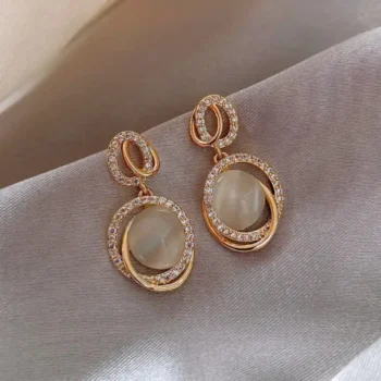 Aurora Gold Crystal Drops Earrings