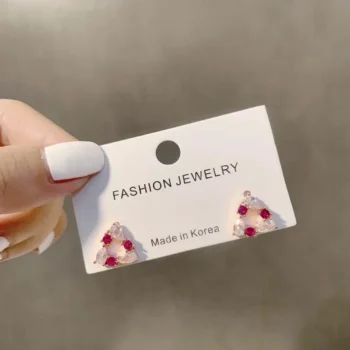 Elegant Heart Crystal Stud Earrings