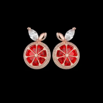 Rose Gold Citrus-Inspired Stone Earrings