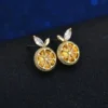 Rose Gold Citrus-Inspired Stone Earrings