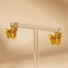 Gold Plated Butterfly Hoop Earrings