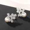 Floral Pearl & Crystal Earrings