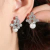 Floral Pearl & Crystal Earrings