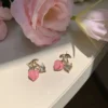 Cherry-Shaped Heart Crystal Earrings