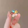 Rainbow Blossom Flower Brooch/Coatpin