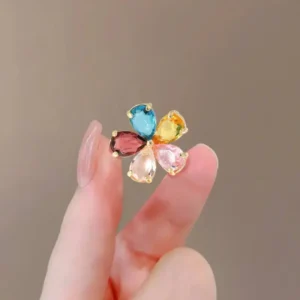 Rainbow Blossom Flower Brooch/Coatpin