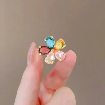 Rainbow Blossom Flower Brooch/Coatpin