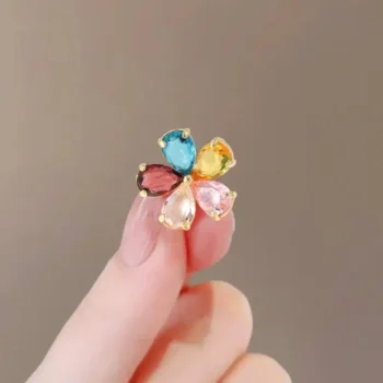Rainbow Blossom Flower Brooch/Coatpin